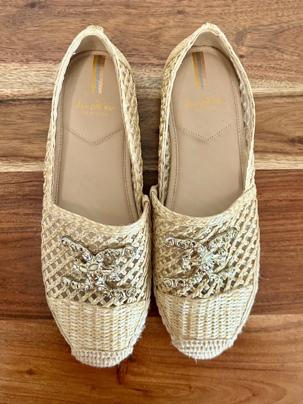 Sam Edelman Khiara Emblem Embellished Espadrille Flats, Size 7.5 - Picture 2 of 10